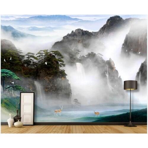Custom mural 3d wall mural on the wall Chinese style mountain cloud scenery home decor photo wallpaper in the living room