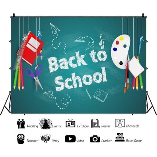 Painting Tool Animation Back To School Portrait Photography Background Vinyl Backdrop Blue Photocall Studio Props