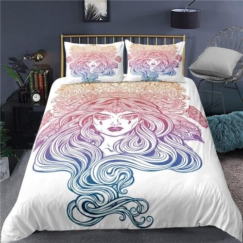 2/3 Pieces Blurred Girl Bedding Sets 3D Print Beautiful Women Bed Quilt Cover Luxury Home Duvet Cover Twin Queen King Cover Set