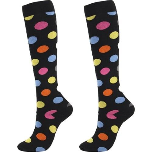 Unisex Compression Sports Socks Women Men Knee High/Long Printed Nylon Hosiery Footwear Accessories