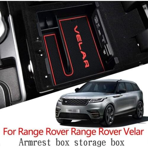For Land Rover Range Rover Velar L560 2017~2020 Central Armrest Storage Box Center Console Flocking Organizer Holder Accessories