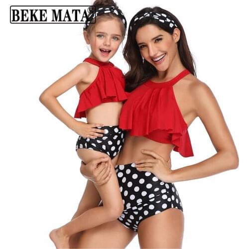 Mother Daughter Swimsuit Mommy And Me Clothes 2020 Summer Family Swimwear Mom And Daughter Bathing Suit Matching Family Outfits