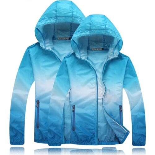 Jackets Gradient Color Outdoor Hiking Camping Trekking Running Sport Coat 4Xl New Men Women Anti-Uv Ultralight Thin Skin