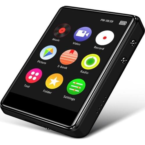 New metal Bluetooth 5.0 MP3 player large capacity battery long standby 2.4 Inch Touch Screen built-in loudspeaker radio record