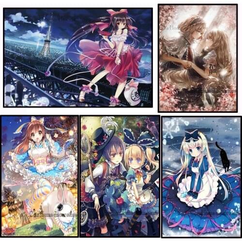 Cartoon boy girls 5D diy Needlework embroidery pattern resin mosaic diy diamond painting 3d cross stitch kits decors RA2019