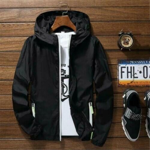 Men Waterproof Wind Breaker Coat Zipper Hoodie Jacket Quick Drying Sport Outwear A66