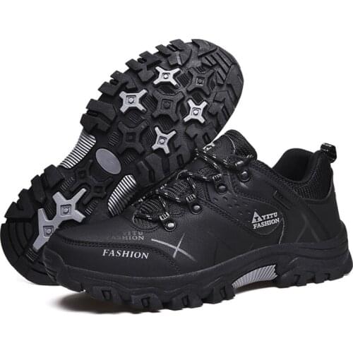 Men Sneakers Outdoor Hiking Shoes Men Trekking Shoes Waterproof Lace-up Mountaineering Sports Shoes Travel Walking Sneaker Boots