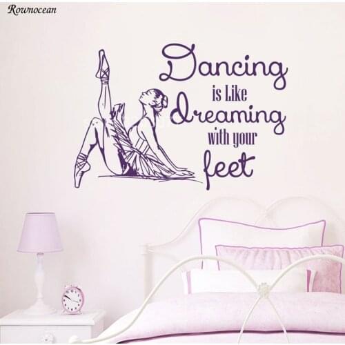 Wall Decal Quotes Dancing Is Like Dreaming Decals Bedroom Decor Sticker Z209