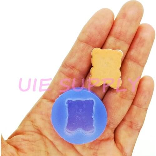 QYL484U 22.3mm x 18.2mm Cute Bear Cookie Silicone Mold Fondant Cake Decoration Candy Chocolate Biscuit Resin Clay Art Earrings