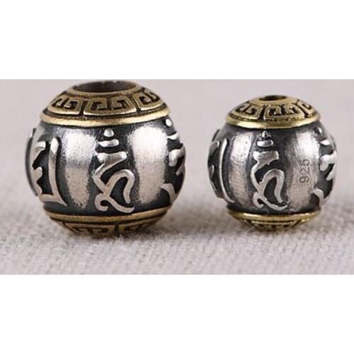 S925 Sterling Silver Luxury DIY Rosary For Making Buddha Faith Round Bead Bucket Accessories Gifts Fine Jewelry Beads