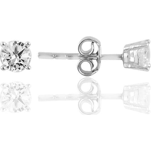 Silver Diamond Montürlü Single Stone Earrings For Women Extraordinary Earrings Jewelry