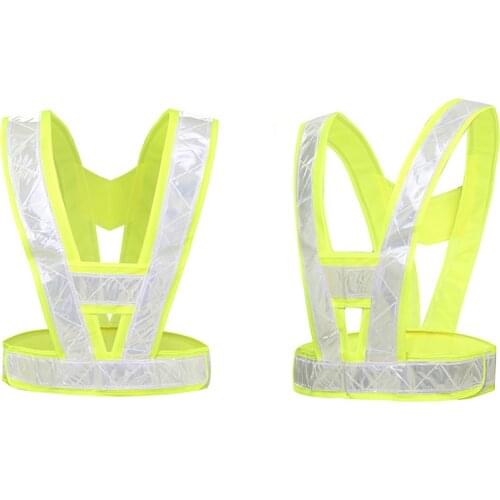 Cycling Reflective Vest V-Shaped Lattice Pattern Reflective Vest breathable vest for Night Running Walking Jogging Riding