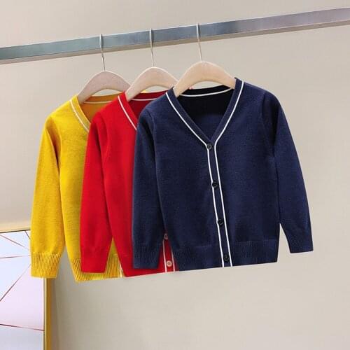 Baby Girl Sweater Solid Color Cardigan Girls Spring Fall Sweater for Teenage Boys Children Knit Cardigans Big Boy Clothes New