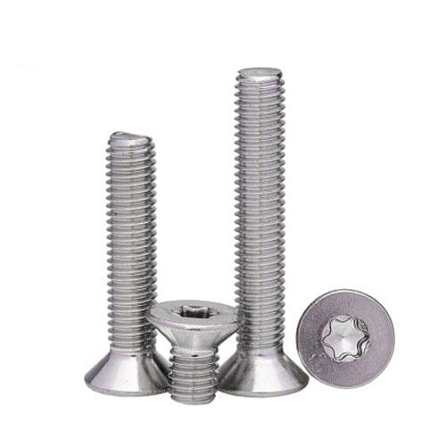 M6 Stainless steel Torx countersunk head screws flat head plum blossom anti-theft bolt 8mm-50mm Length