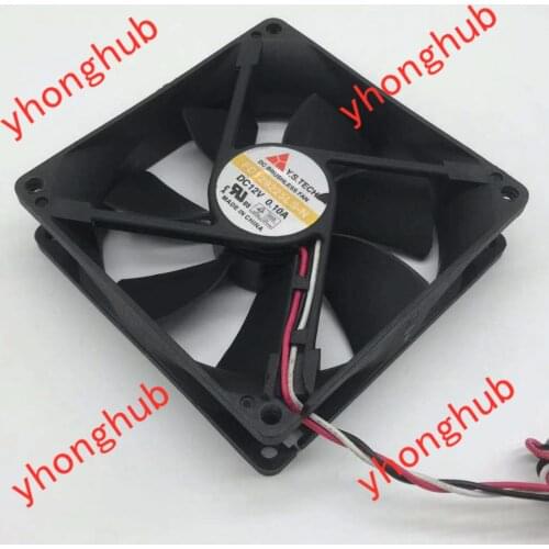 Y.S TECH FD129225LS-N DC 12V 0.10A 3-Wire 90x90x25mm Server Cooling Fan