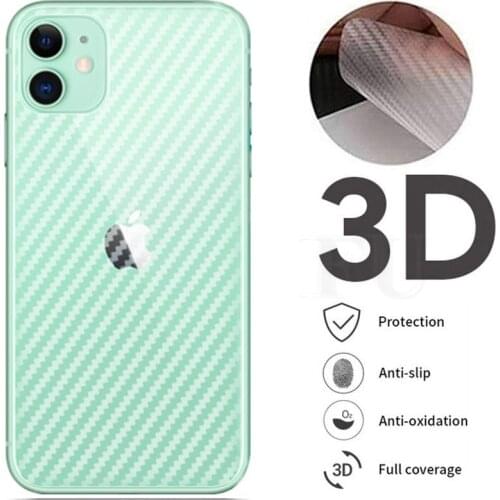 10Pcs Back Carbon Fiber Film For IPhone 12 11 Pro Max X XS XR 6s 7 8 Plus Film On iphone 12 Mini SE 2020 Matte Screen Protector