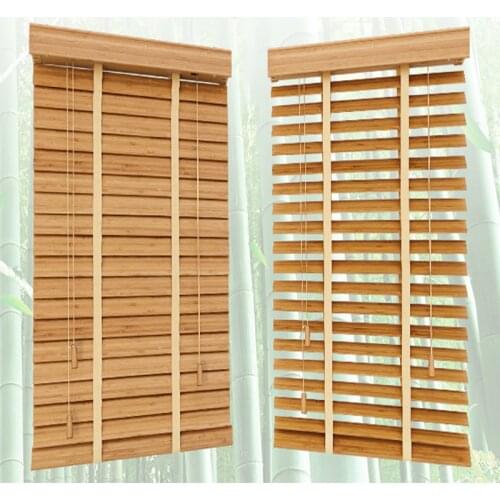 Bamboo Venetian Blinds 35 mm Slat Customized Size Window Shutters For Home Decoration
