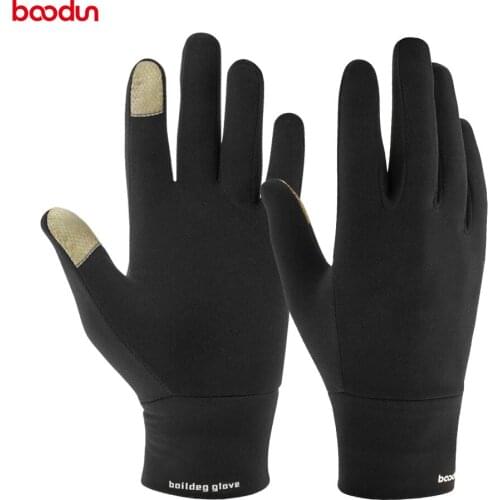 Boodun Winter Warm gloves Bicycle outdoor sports gloves Molted Lycra touch screen protection warm gloves