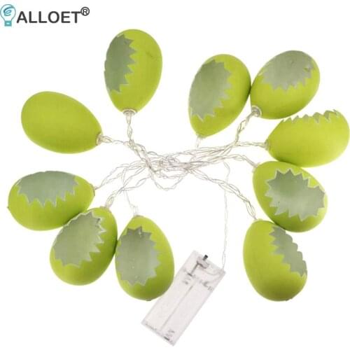 1.5m 10 LED Fairy Hanging Lights Ornaments Garland Cracked Egg String Lighting for Easter Backyard Terrace Balcony