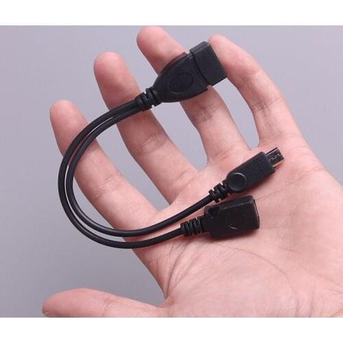 2 In 1 OTG Data Cable Micro USB Host Power Y Splitter USB Adapter To Micro 5 Pin Male Female Cable