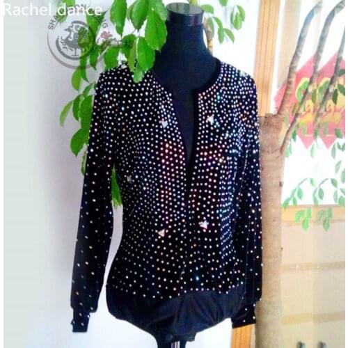 2017 Pearl Mans Latin Dancing Clothing V-Collar Style Long Sleeves Samba Tango Dance Costumes Tassel Latin Dance Dress Man