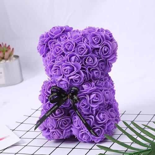 25cm Teddy Rose Bear Artificial Flower Rose of Bear Christmas Decoration for Home Valentines