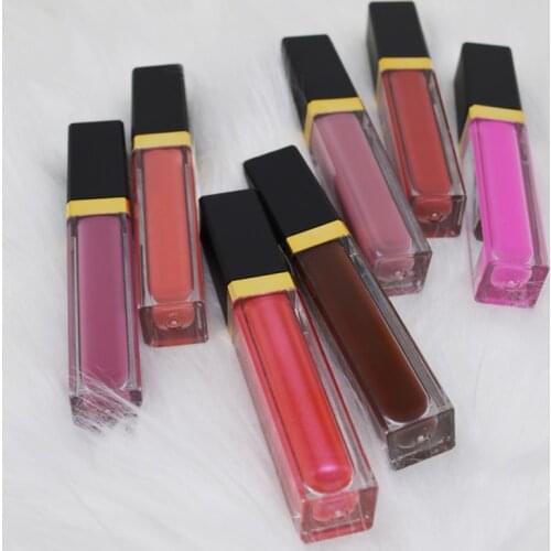 3 Pieces daily makeup square tube with mirror liquid lip gloss small batch custom private label moisturizing lipstick