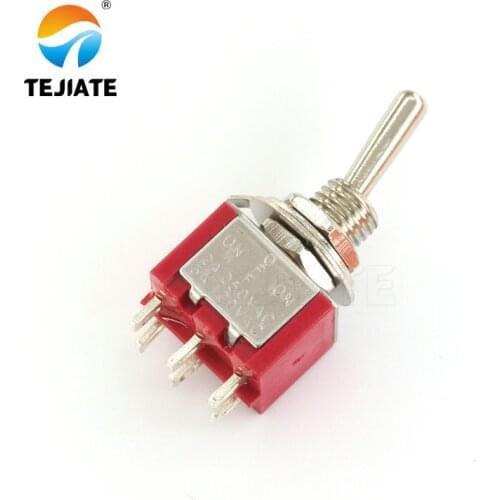 5Pcs ON-OFF-ON Momentary Toggle Switch DPDT 6-Pin 6mm 2A/250VAC 5A/120VAC MTS-203 3 Position Momentary Toggle Switch