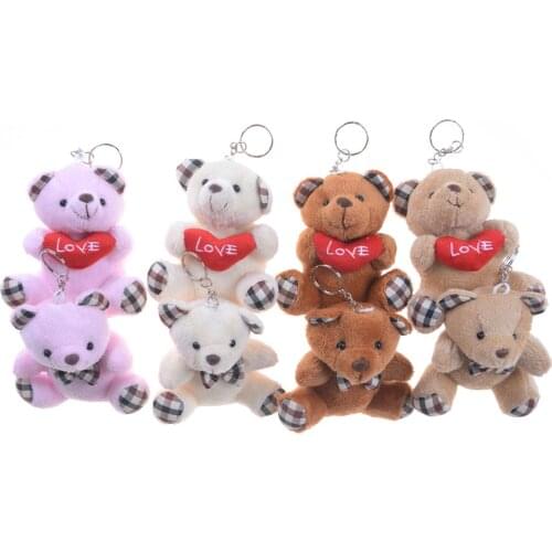 8CM Toys Stuffed Animals Fluffy Bear Popobe Teddy Bear Cute Plush Toys Bag Keychain Car Key Holder For Pendant Doll For Kids