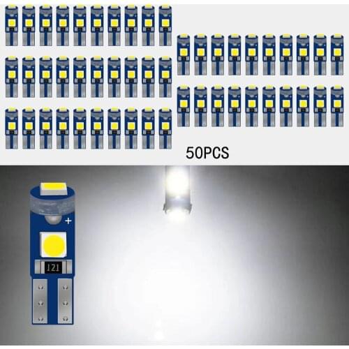 50Pcs/Lot Car LED Bulbs Super Bright White T5 3030 3SMD 12V Canbus Error Free Instrument Cluster Panel Dash Light,Plug and Play