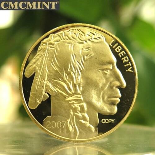B88 Hot new prodducts Metal Crafts Old Coin Prices Gold Coins 1 Oz Gold Replica Indian Head Buffalo Round