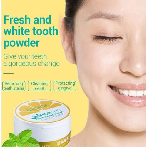 BAIMISS Tooth Whitening Powder 50g Fresh Dazzle Teeth Brighten Oral Hygiene Cleaning Tools Plaque Tartar Stains Remover Gentle