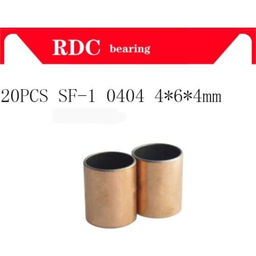 Free shipping 20pcs New SF-1 0404 High quality Self Lubricating Composite Bearing Bushing Sleeve 6*4*4mm