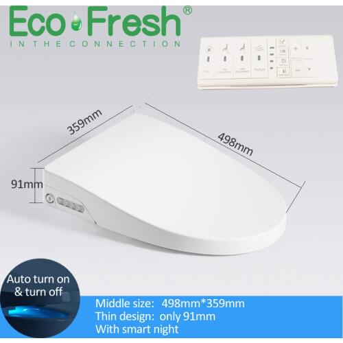 EcoFresh V. O. Ushape Smart toilet seat Electric Bidet cover smart night light intelligent bidet sprayer heat clean Massage