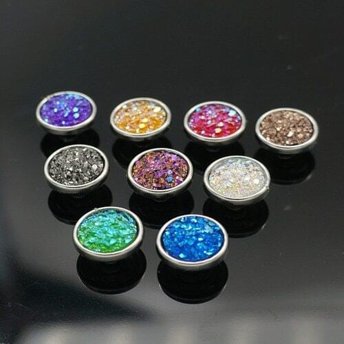 Hot sale 10pcs mixed beauty Round Mineral Surface 12MM snap buttons fit DIY 12mm snap jewelry NS5013