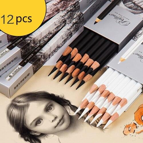 2021 New Sketch Highlight Pen White Pencil Soft Core Colored Charcoal Pencil for Drawing Highlight Pencil Crayon Blender Pastel