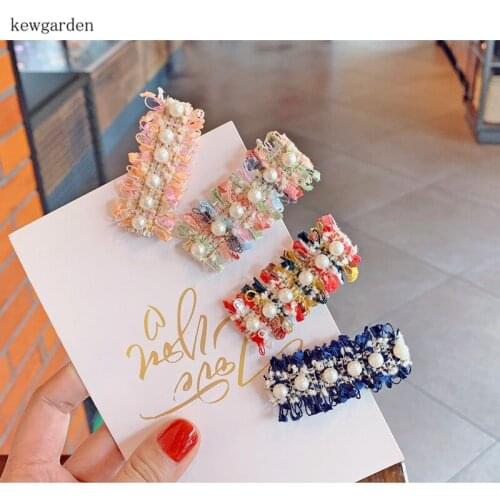 Kewgarden Baby Girls Nail Pearl Hairpins Hair Side BB Clips Accessories Child Headwear 5cm 10PCS