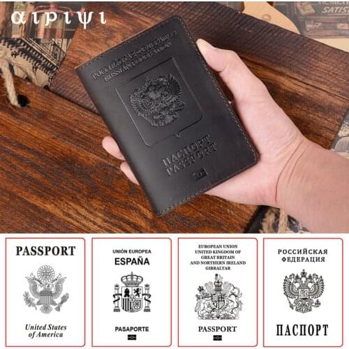 Leather Passport Cover Wear-Resistant Waterproof Retro Pass Protective Case Boarding Travelling Necessary Supplies Accessories