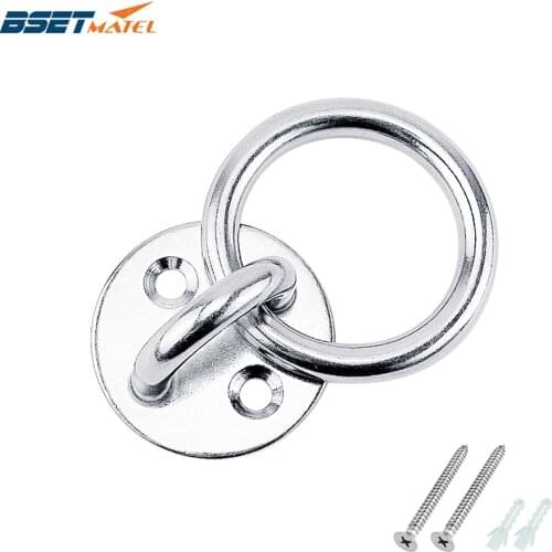 Stainless Steel 316 Round Pad Eye Plates Boat Marine Mooring Ceiling Wall Mount Base Hook Strap Tie Down Hook Yoga Accessories