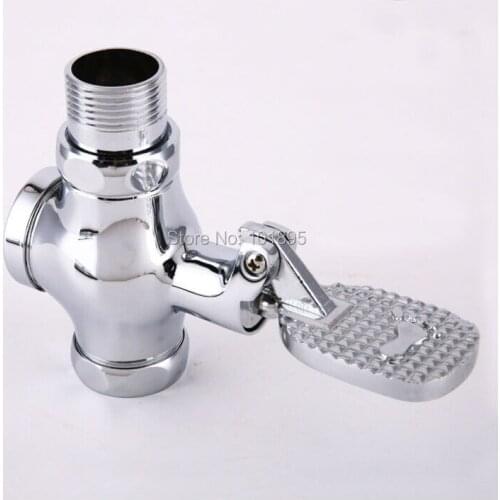 L16698 Chrome Color Foot-pressing Type Brass Stool Flush Valve
