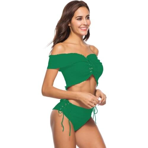 Summer new product sexy cross strap two-piece bikini swimsuit
