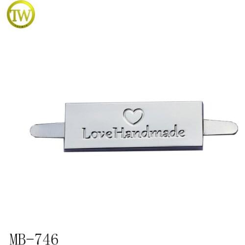 MB746 Wholesale custom handbag metal logo made with washer