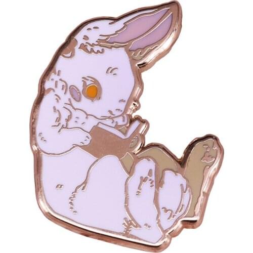 Cute Rabbit Hard Enamel Pins Moon Hare Pin Brooches Women Men Lapel Badges Backpack Collar Fashion Jewelry Gifts For Kids Friend
