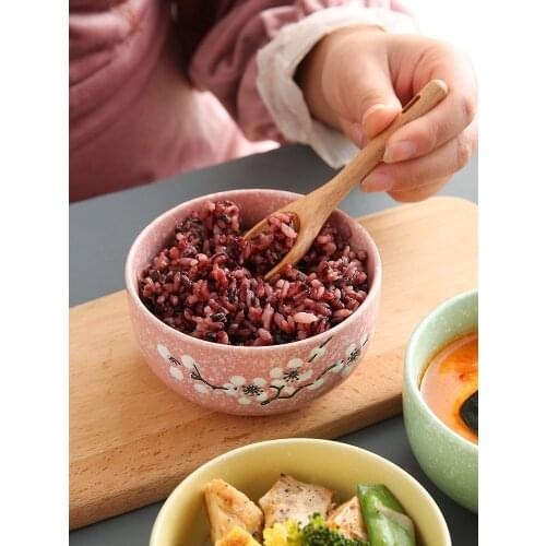 Dishes Set Cute Plum Blossom Ceramic Tableware Ceramic Bowl Underglaze Color Dishes Set Household Tableware ramen bowl