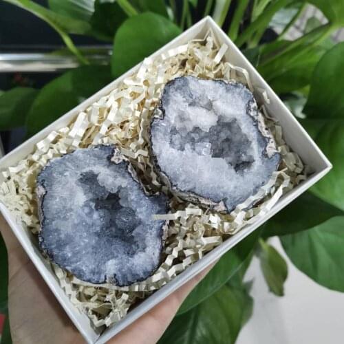 Natural Raw agate Druzy geode Irregular Agate crystal stone Teaching specimen