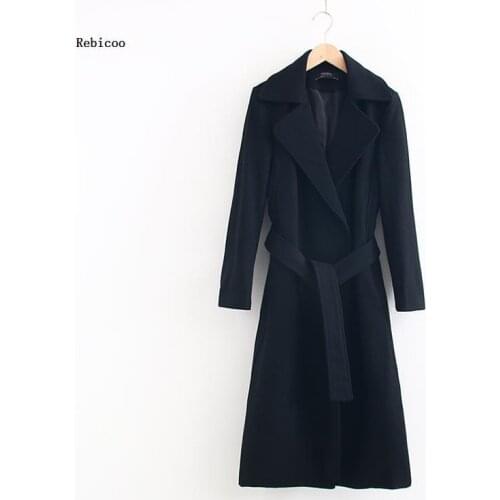 New High Quality Cheap Price Cashmere Coat Fall Winter Outerwear Female Wool Coat Loose Oversize Womens Autumn Coat With Belt