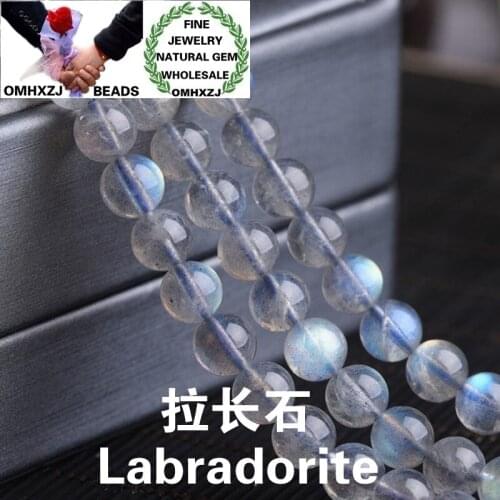 OMHXZJ Wholesale ZB04 45678910 12mm DIY Bracelet Necklace Jewelry Making Accessories Natural Stone Fine Labradorite Round Beads