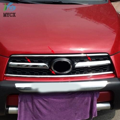 Fit for toyota RAV4 RAV 4 2009-2012 ABS Chrome Front Grille Around Trim Racing Grills Trim