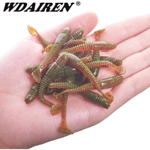 16pcs/Lot Worms Soft Bait Jig Wobblers Fishing Lure 5cm 1g Salt Smell Silicone Artificial Baits Tail Swim Bass Carp Pesca Tackle