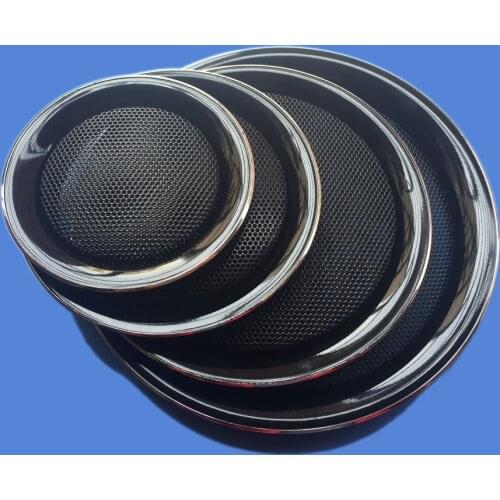 For 3"/4"/5"/6.5" inch Car Audio Speaker Conversion Net Cover Decorative Circle Metal Mesh Grille Protection #Black+Black